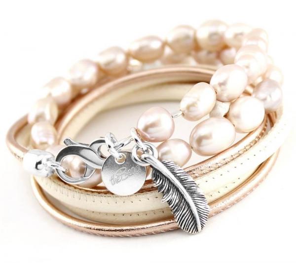 wickelarmband pearl Lederarmband mit Venusblumen Anhänger theBead