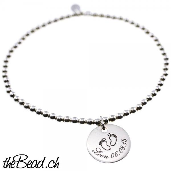 thebead silberarmband damenschmuck mit graviertem anhänger tolle gravur namenkette und namensanhänger von thebead