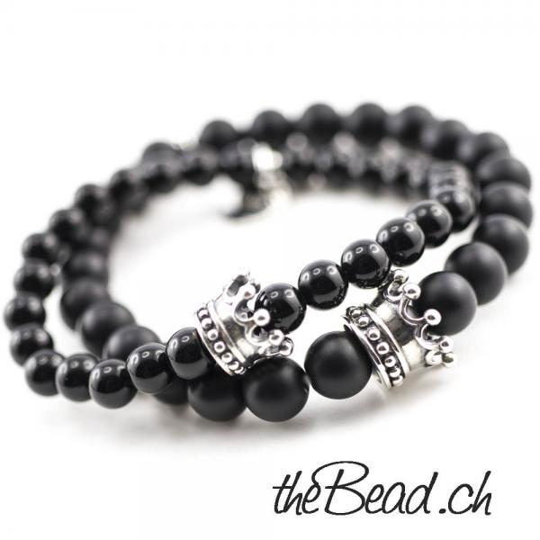 kronen und krönchen Partnerarmbänder mit individueller Gravur geschenkidee shop thebead