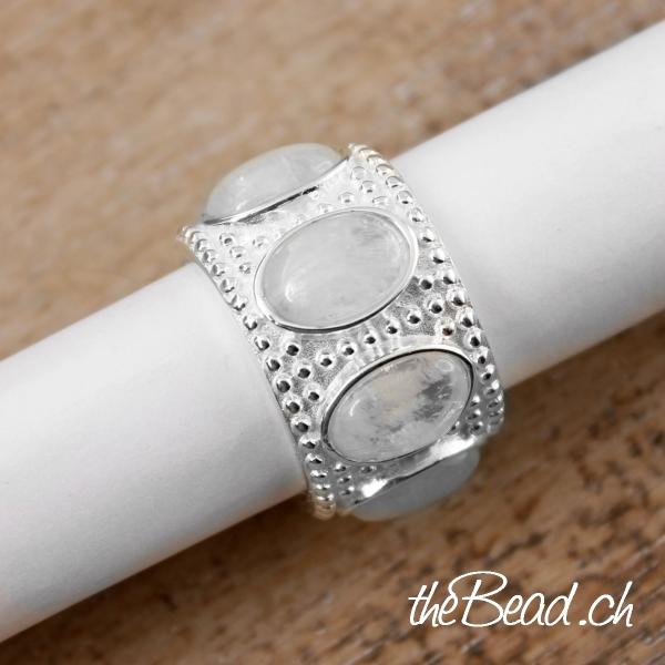 moonstone silver ring