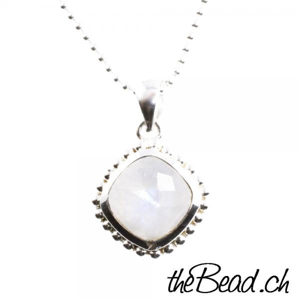 necklace 925 sterling silver moonstone