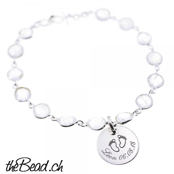 moonstone facettiert silberperlen armband von thebead