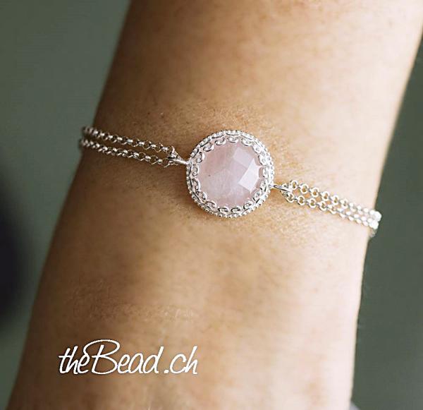 Rosenquarz Schmuck Armband mit Perlen von thebead