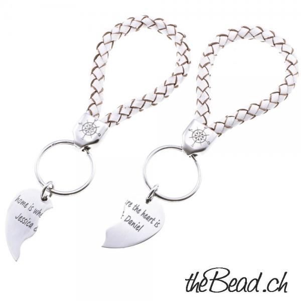 couple keychain with heart