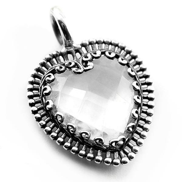 crystal pendant in 925 sterling silver