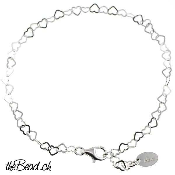 heart silver bracelet