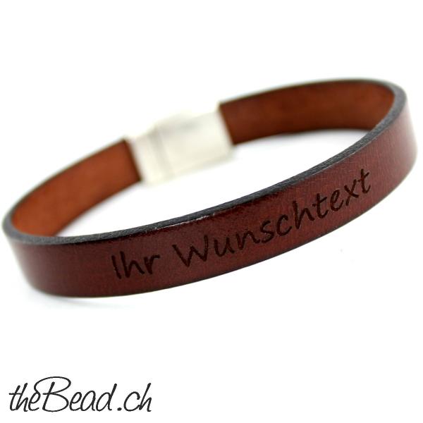 lederarmband mit Verschluss gravur und leder gravur von thebead