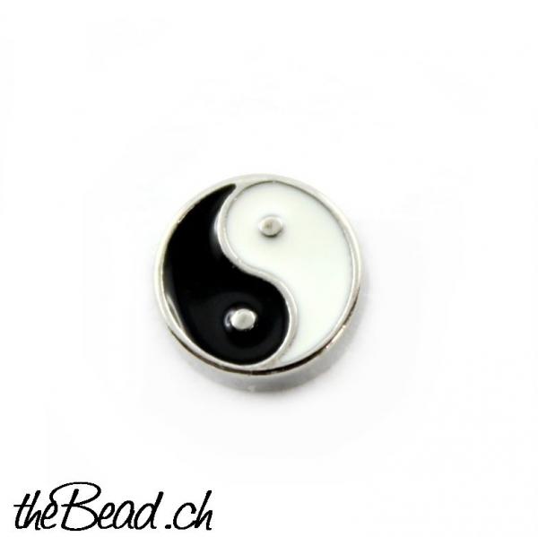 YIN YANG Einleger Inlay für Medaillon aus Metall Magnet