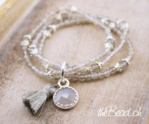 agate silver bracelet