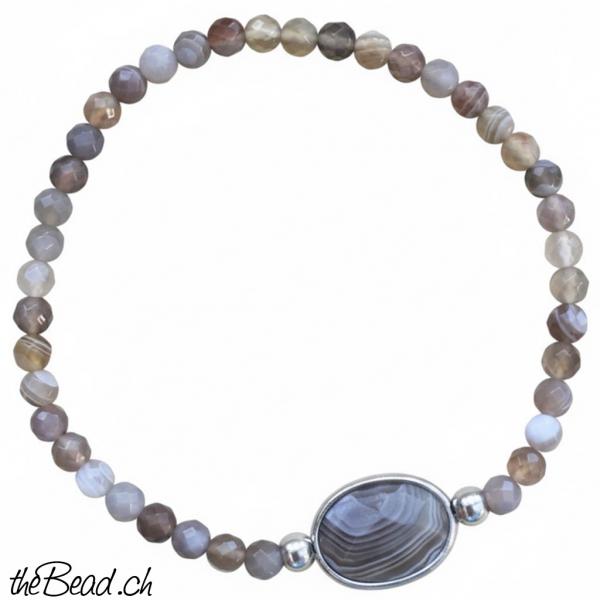 Botswana achat steinarmband