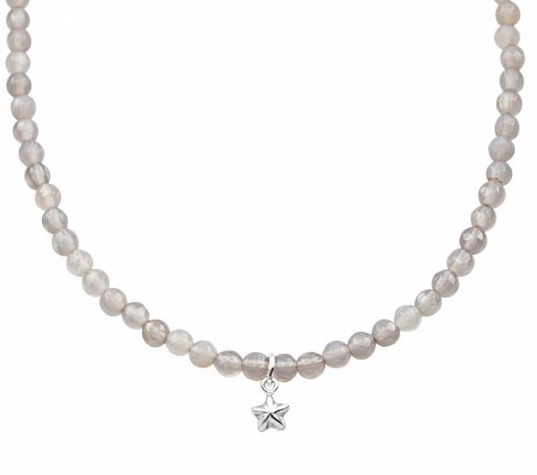 achat facettiert mit 925 Silber Stern Anhänger