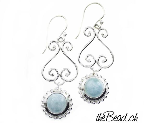 larimar earrings 925 sterling silver