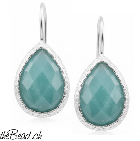 925 sterling silber Ohrhänger mit amazonit