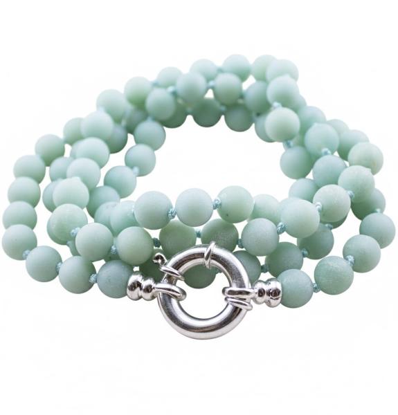 amazonit kugelkette silberkugel perlenkette mit 925 sterling silber