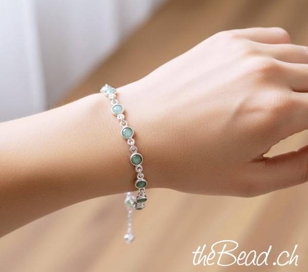 amazonit silberarmband 17 cm plus 4 cm verlängerungskettchen