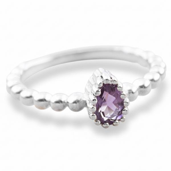 Silber Fingerring mit amethyst
