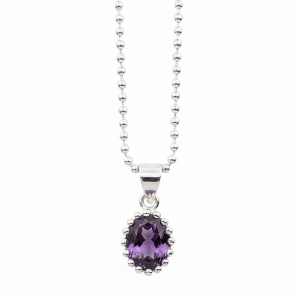 silber halskette mit Amethyst edelsteinschmuck online kaufen