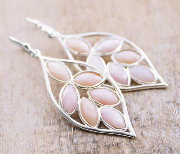 Ohrhänger aus rosa Andenopal und 925 Sterling Silber Ohrschmuck Onlineshop schweiz