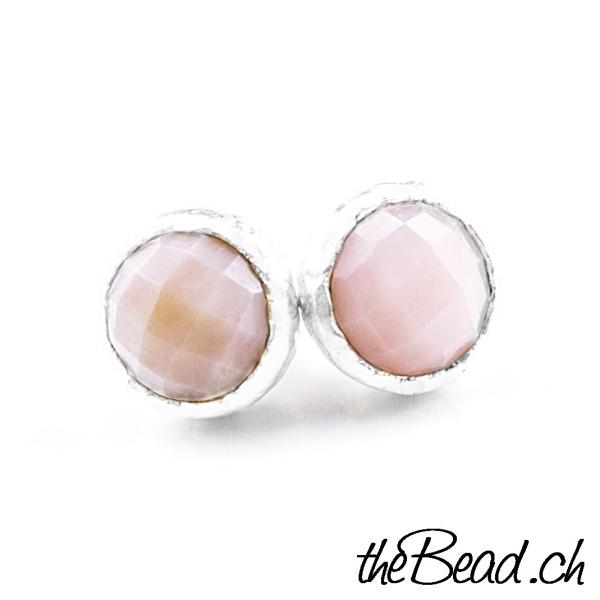 anden opal und andenopale in rosa ohrstecker 925 sterling silber rose quarz