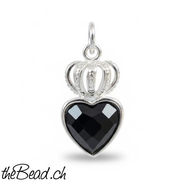 onyx silber anhänger
