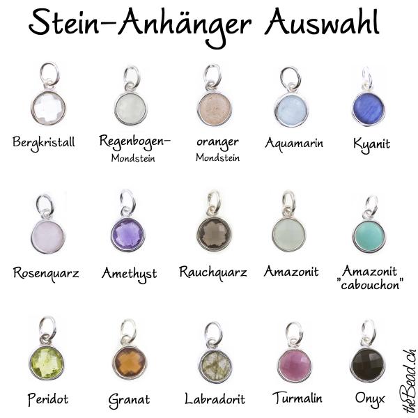 stein auswahl für charm karabiner anhaenger