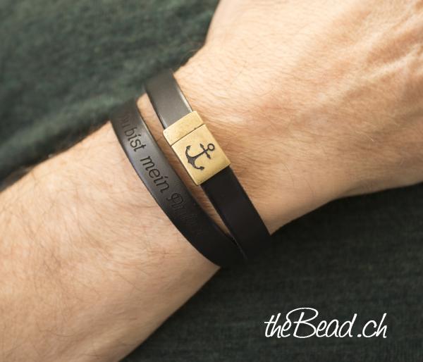 nice gift engraved leather bracelet