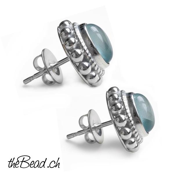 apatit Silber Ohrstecker