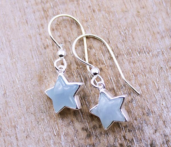 earrings star aquamarin