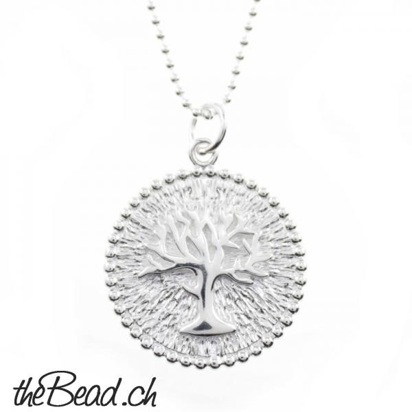 Silberhalskette mit baum des lebens Anhänger 925 sterling silber