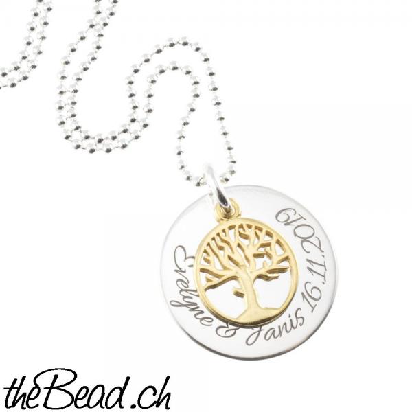 baum des lebens Kette mit Krone graviert theBead