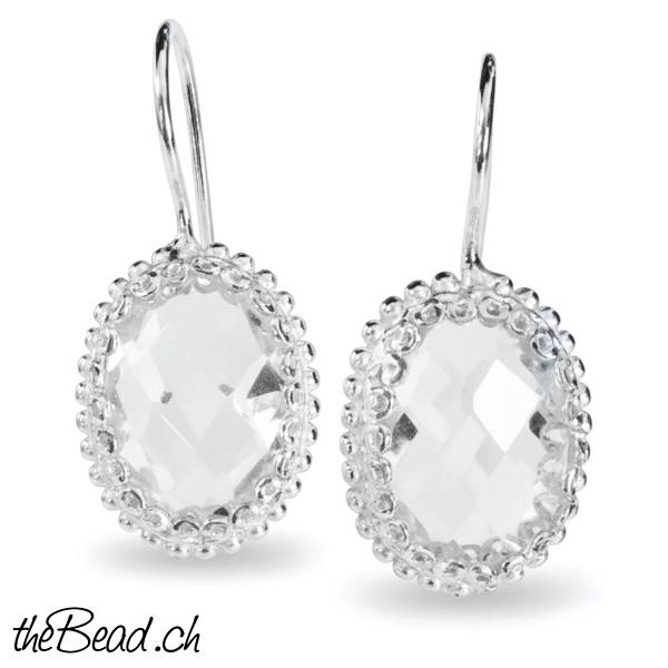 Bergkristall Ohrringe mit 925 Silber bei the bead schmuck onlineshop kaufen und bestellen