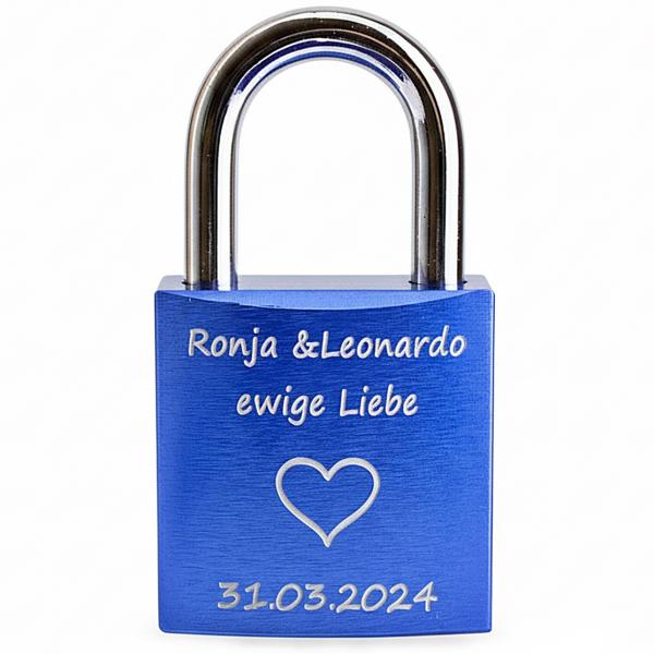 Liebesschloss mit Gravur