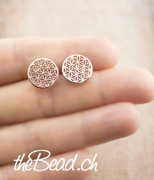 rosegold vergoldete ohrstecker damen von thebead