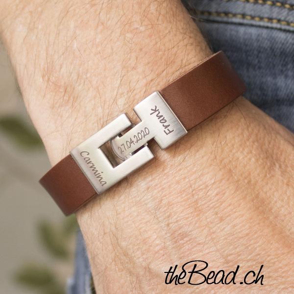 leather bracelet engraved