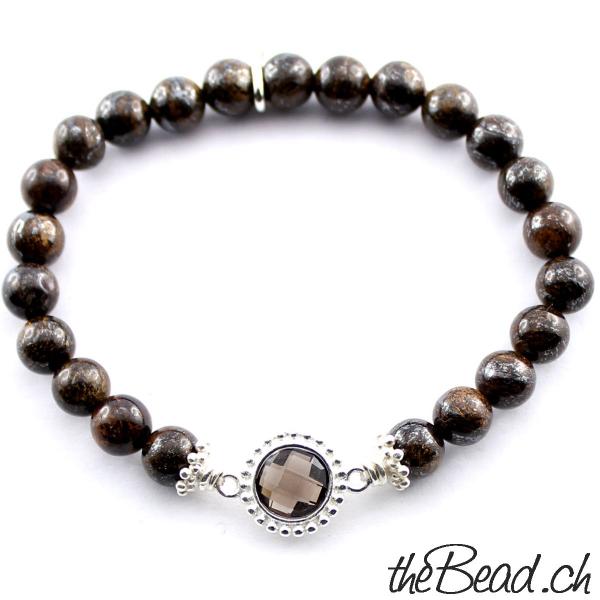 bronzite and perlenarmband mit herz gravur anhänger aus echtsilber schmuckshop und schmuckgeschäft onlineshop thebead