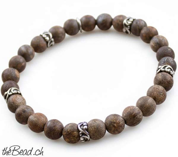 Armband mit Bronzit steinen für männer und herren schmuck für ihn von thebead aus der schweiz
