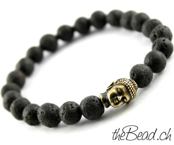 Lavaperlen Armband von thebead mit Buddha the Bead