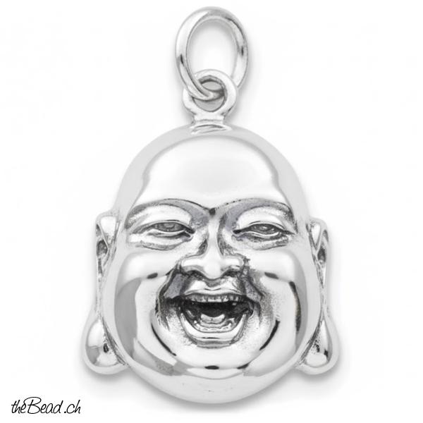 Buddha Kopf Anhänger aus  Sterling Silber schweizer Onlineshop