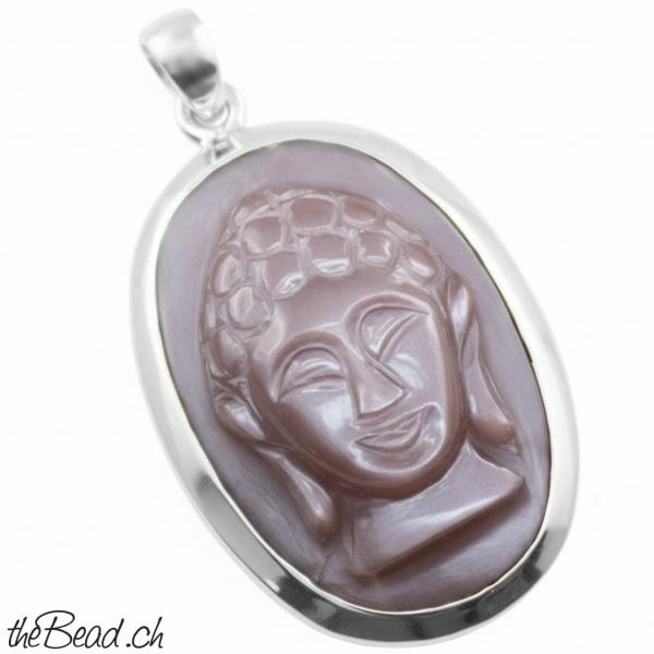 silber mondstein buddha anhänger