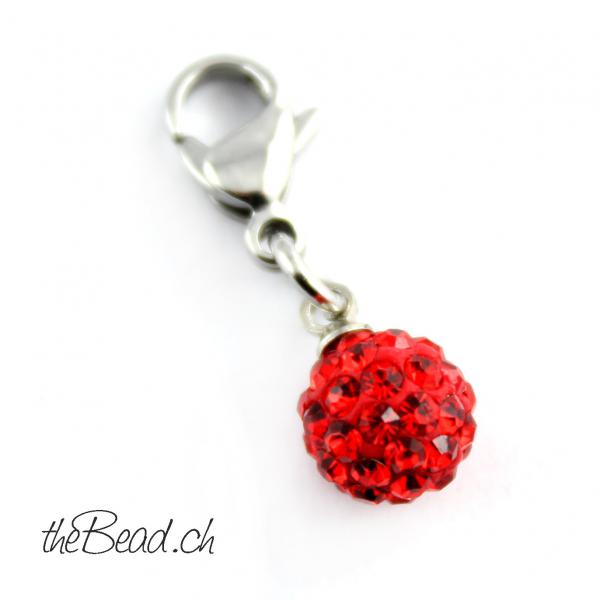 Charm Anhaenger in rot theBead