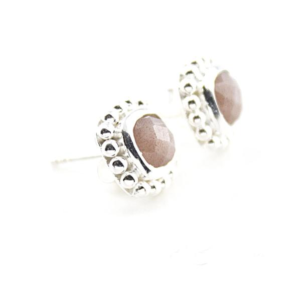 chocolate moonstone earrings