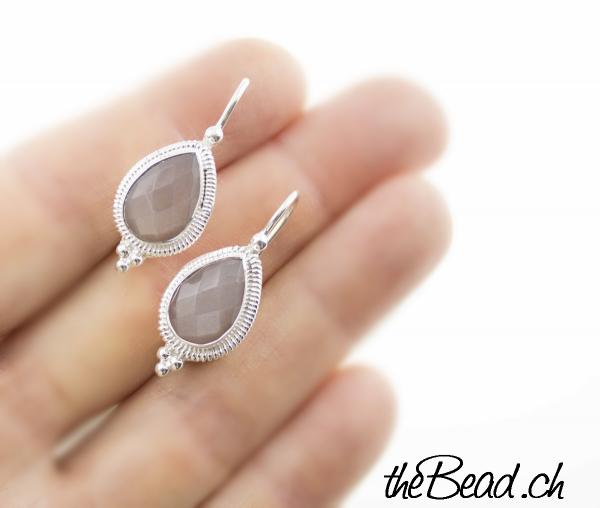 moonstone earrings 925 silber