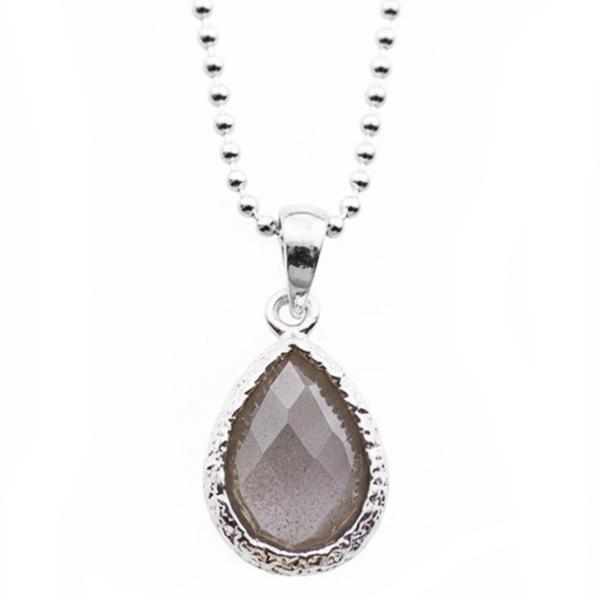 silber halskette mit chocolate mondstein edelsteinschmuck online kaufen