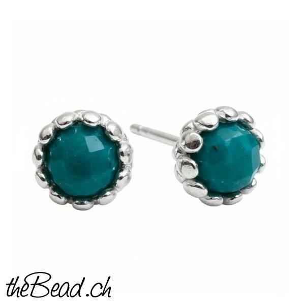 925 sterling silber ohrstecker mit chrysocoll steinen