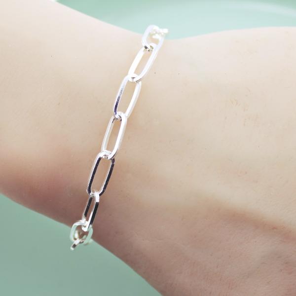 silberarmband mit grossen Kettengliedern