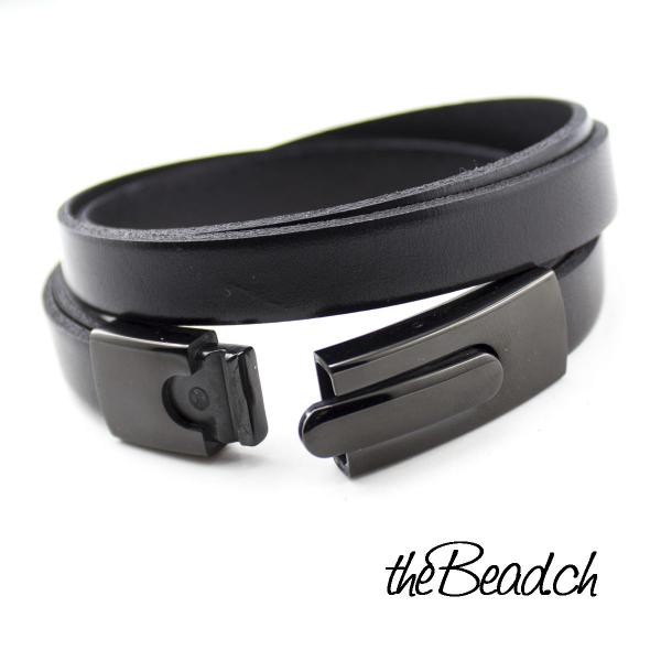schwarzer Verschluss gravur armband
