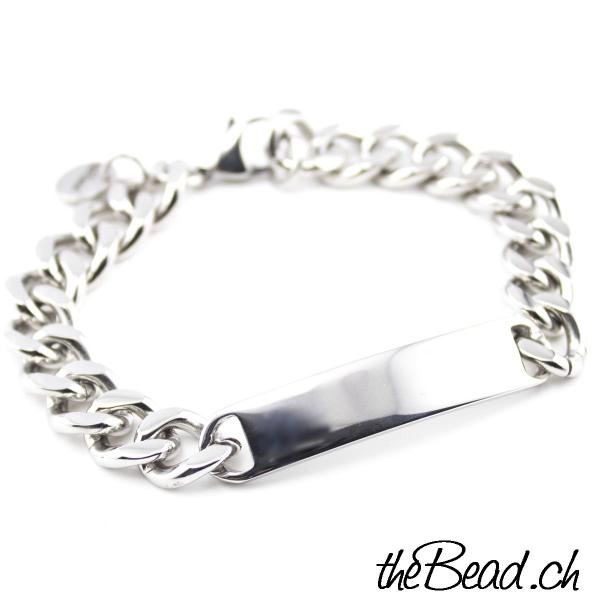 engraved stainless steel bracelet