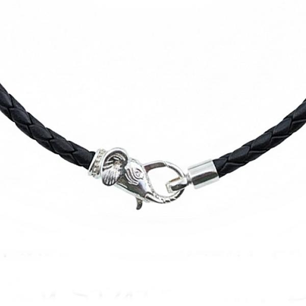 Lederkette mit Elefanten Verschluss aus Silber