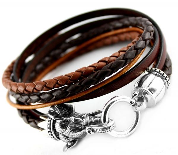 Elefant Lederarmband aus 925 sterling silber the Bead