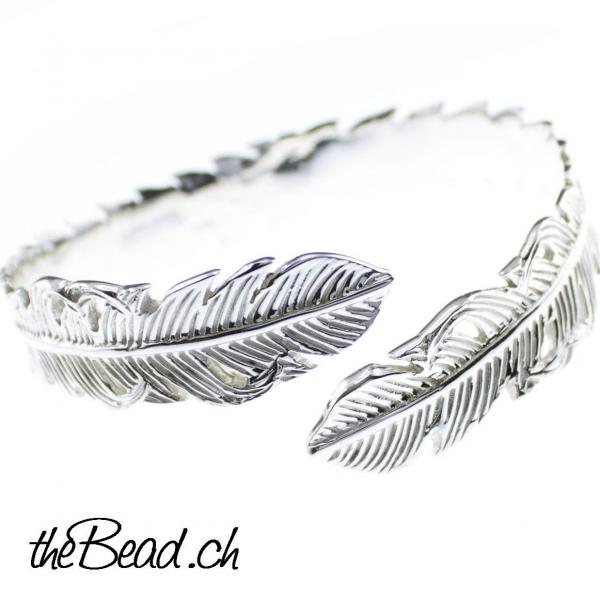 silver feather bangle